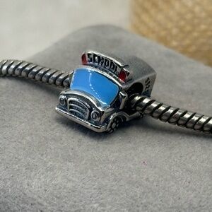 Adorable sterling silver school bus charm bead
